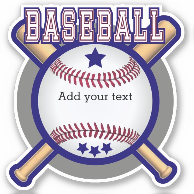 Sticker Logo de baseball - Bleu - Kiss-Cut (Devant)