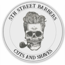 Logo de crâne en barbier vintage personnalisable