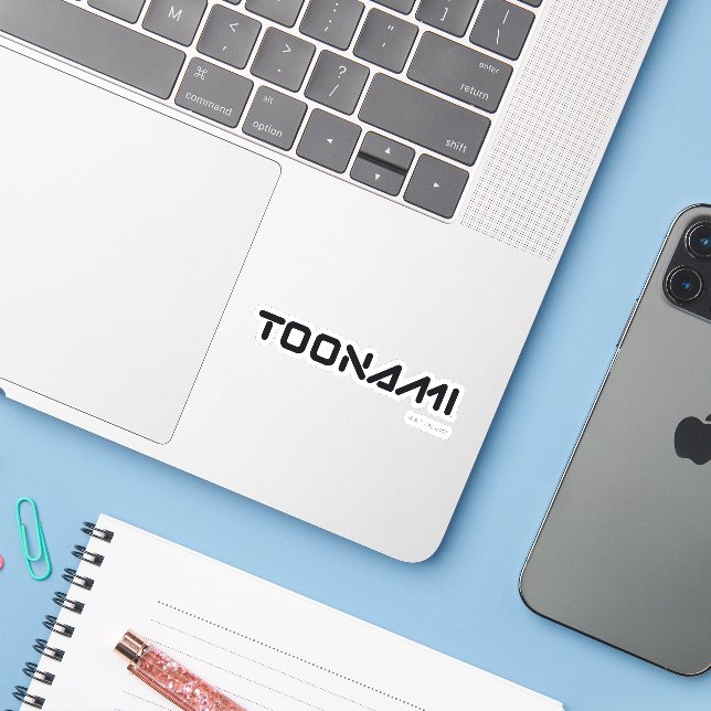 Sticker Logo de police numérique Toonami (Ordinateur portable avec iPhone)