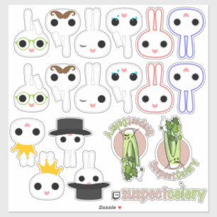 Sticker Logo de SuspectCelery™ et bouts de lapin officie