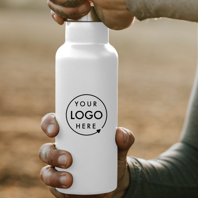 Sticker Logo d'entreprise | Bouteille d'eau de marque prof (Company branded vinyl stickers for business promotion & brand marketing.)
