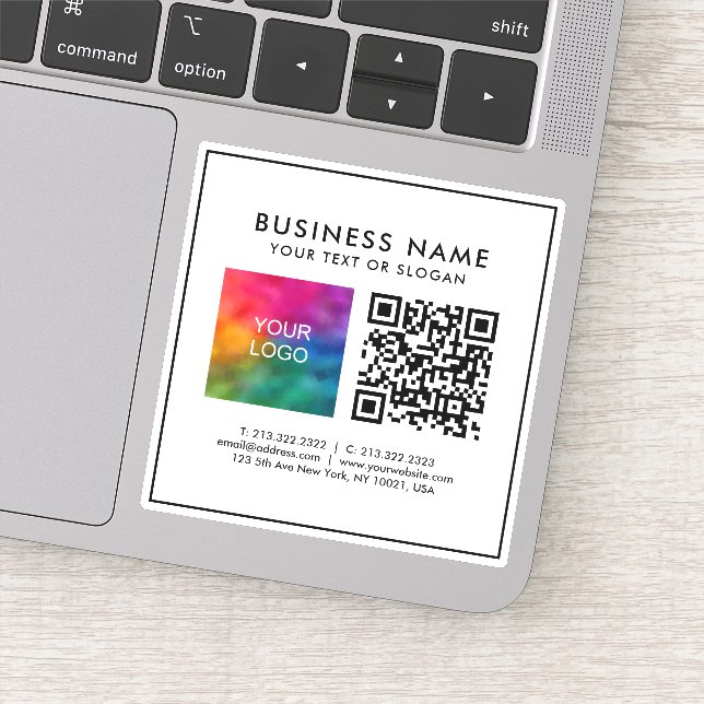Sticker Logo d'entreprise Code QR Texte Modèle XS personna (Détail)