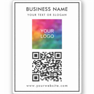 Sticker Logo d'entreprise personnalisé Texte Code QR Modèl