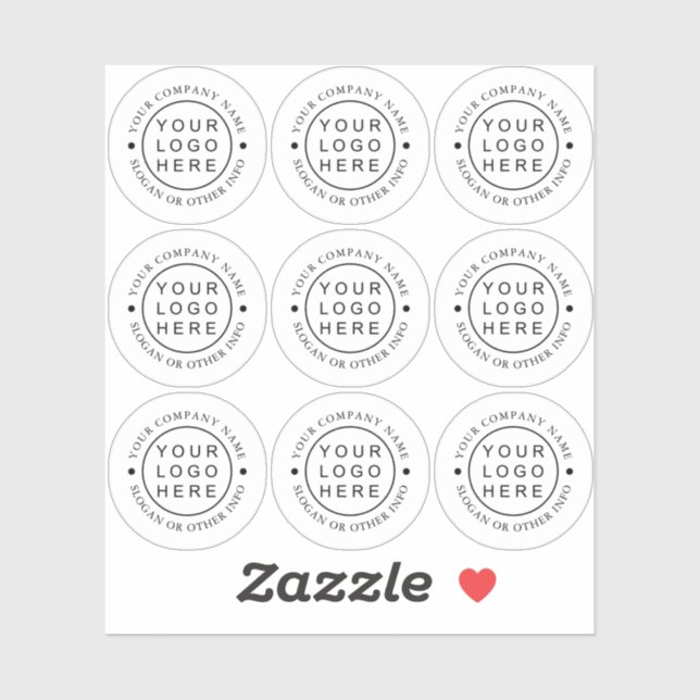 Sticker Logo d'entreprise simple et ronde personnalisé (Feuille)