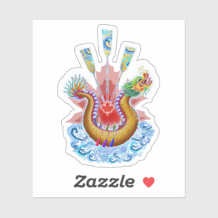 Sticker Logo Dragon Boat avec Red Maple Leaf