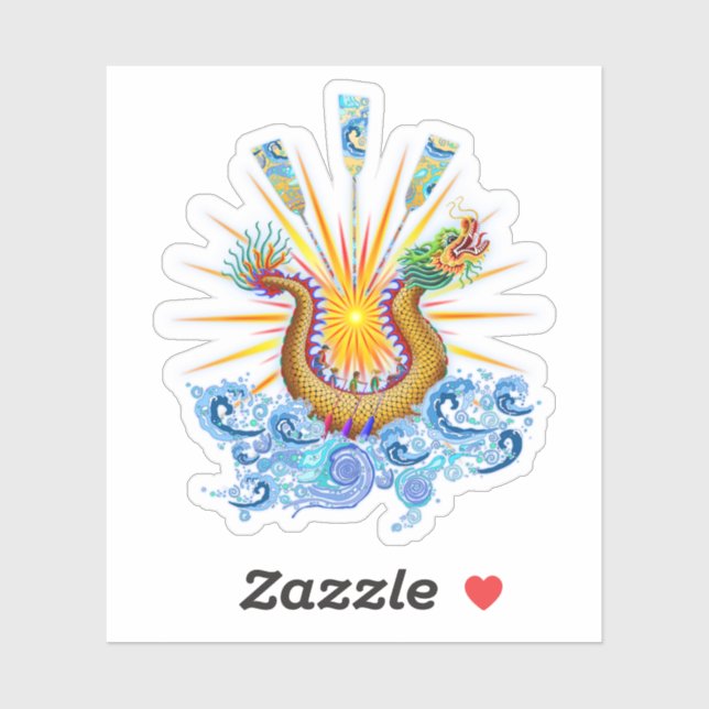 Sticker Logo Dragon Boat avec Sun Rays (Feuille)