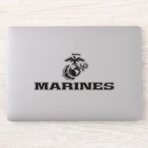 Sticker Logo en noir empilé USMC