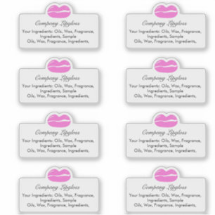 Sticker Logo Ingrédient Entreprise de Beauté pour Gloss à