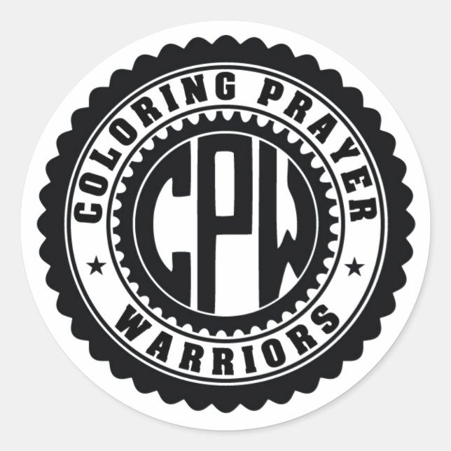Sticker Logo Noir & Blanc ColoriagePrièreGuerriers (Devant)