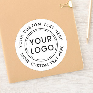 Sticker Logo personnalisé et texte circulaire blanc ou cou