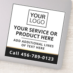 Sticker Logo personnalisé noir blanc carré de service d'af