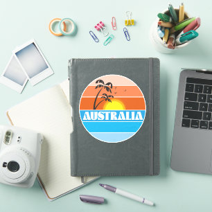 Sticker Logo rétro du coucher de soleil australien des ann