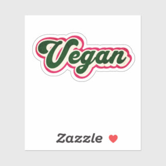 Sticker Logo Retro Vintage Vegan Graphic