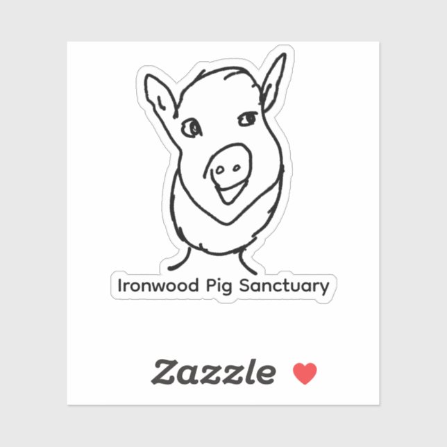 Sticker Logo Sanctuaire de cochon en bois de fer (Feuille)
