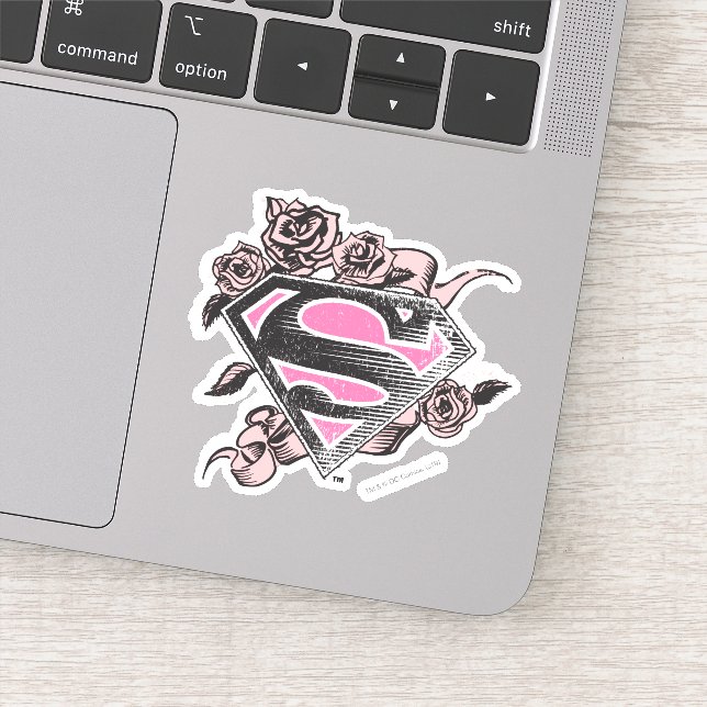 Sticker Logo Supergirl avec Rose (Détail)
