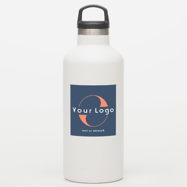 Sticker Logo sur Bouteille d'eau bleue Vinyl carré Busines (Gourde)