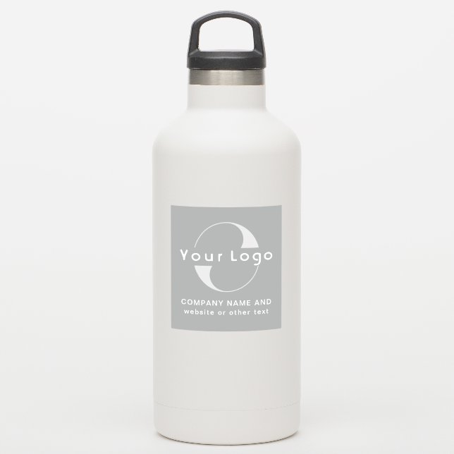 Sticker Logo +texte sur Vinyl, Bouteille d'eau gris d'entr (Gourde)