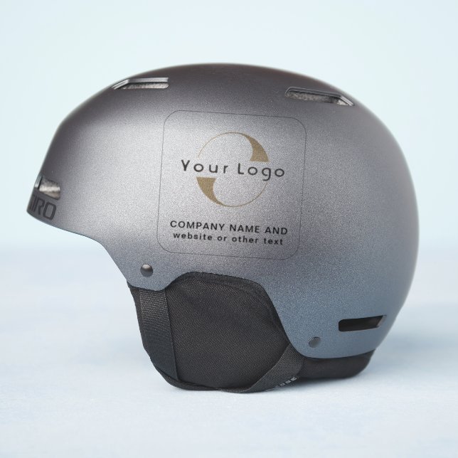Sticker Logo + Texte sur Vinyl Carré, Casque professionnel (Côté casque)