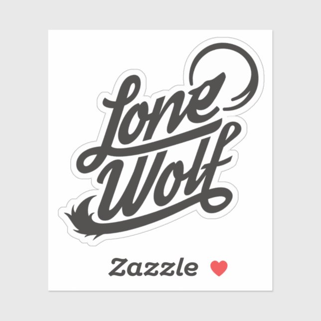 Sticker Logo Typographique Loup Lone (Feuille)