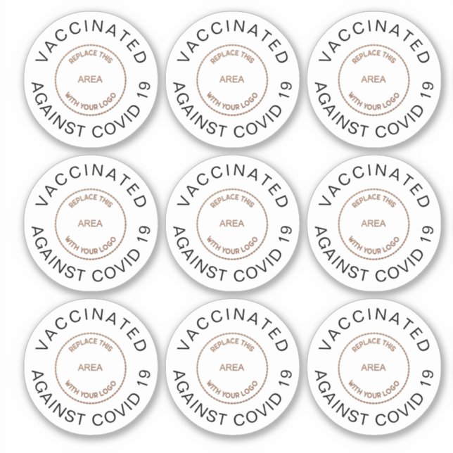 Sticker Logo Vacciné Contre Covid 19 Employé (Devant)
