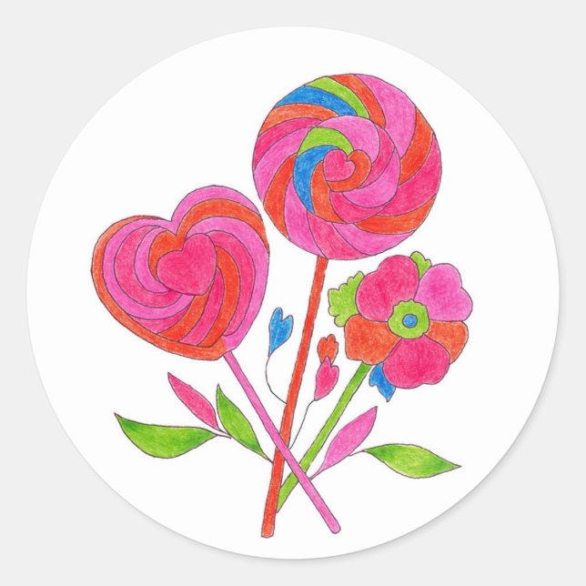 Sticker Lollipop-Blume (Vorderseite)