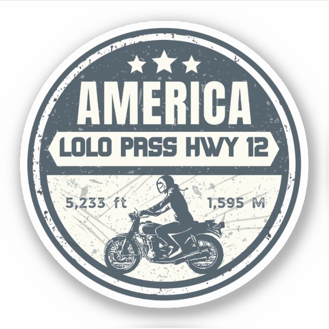 Sticker Lolo pass route de moto Oregon (Devant)