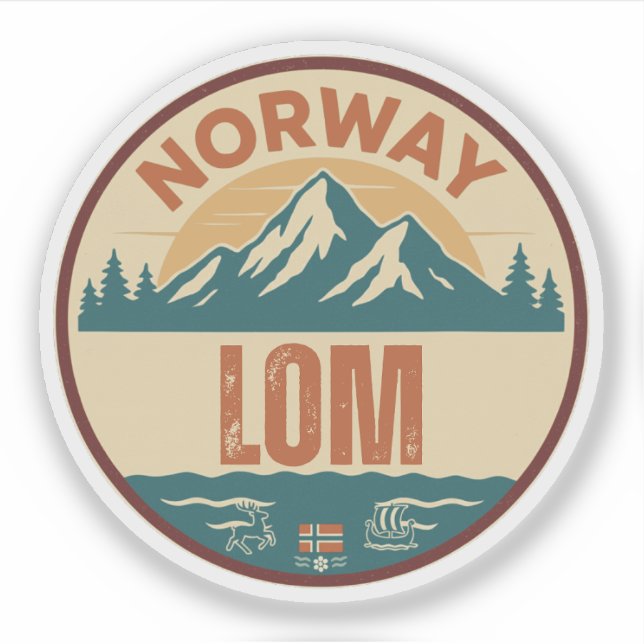 Sticker Lom, Norge Norvège (Devant)