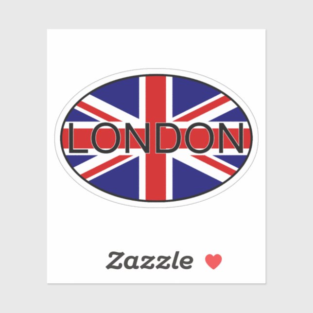 Sticker Londres Royaume-Uni City Code du pays Oval (Feuille)