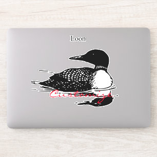 Sticker Loon Swimming Bird Art Thunder_Cove
