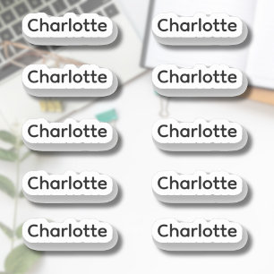 Sticker Lot de 10   Nom du petit script élégant