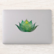 Lotus jaune vert Fleur Art Élégant Yoga unique