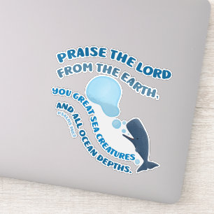 Sticker Louange au Seigneur baleine verset biblique psaume
