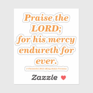 Sticker Louange Le Seigneur Bible Verse Sunrise Orange