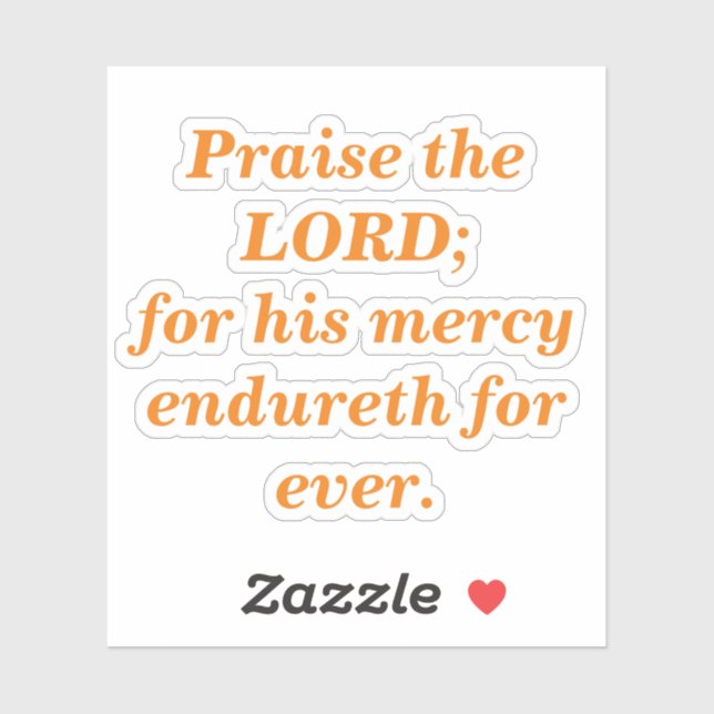 Sticker Louange Le Verset De La Bible Avec Un Texte Orange (Feuille)