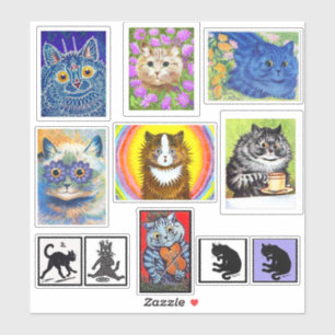 Sticker Louis Wain Cat Art