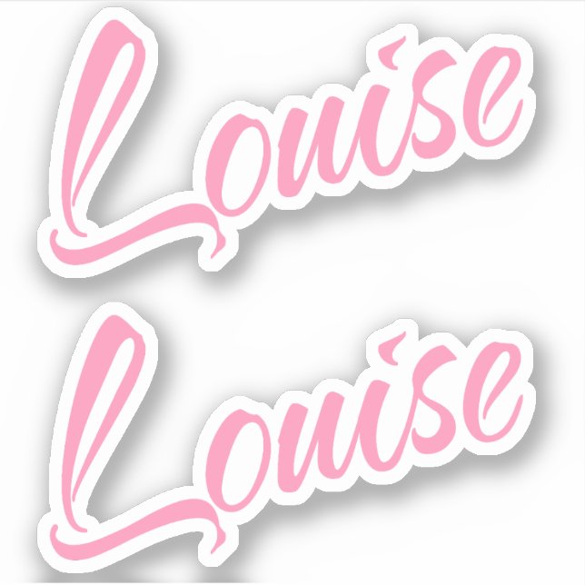 Sticker Louise Nom décoratif en rose x2 (Devant)