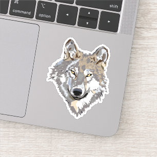 Sticker Loup gris