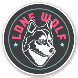 Sticker Loup solitaire