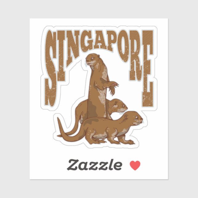 Sticker Loutres de mer Singapour (Feuille)