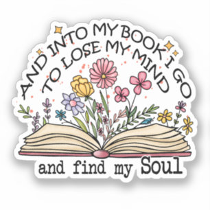 Sticker Louveur de livres floraux