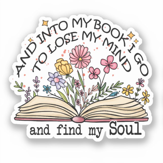 Sticker Louveur de livres floraux (Recto)