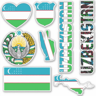 Sticker L'Ouzbékistan Extraordinaire forme des symboles na