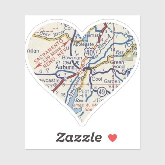 Sticker Love Auburn Californie (Feuille)