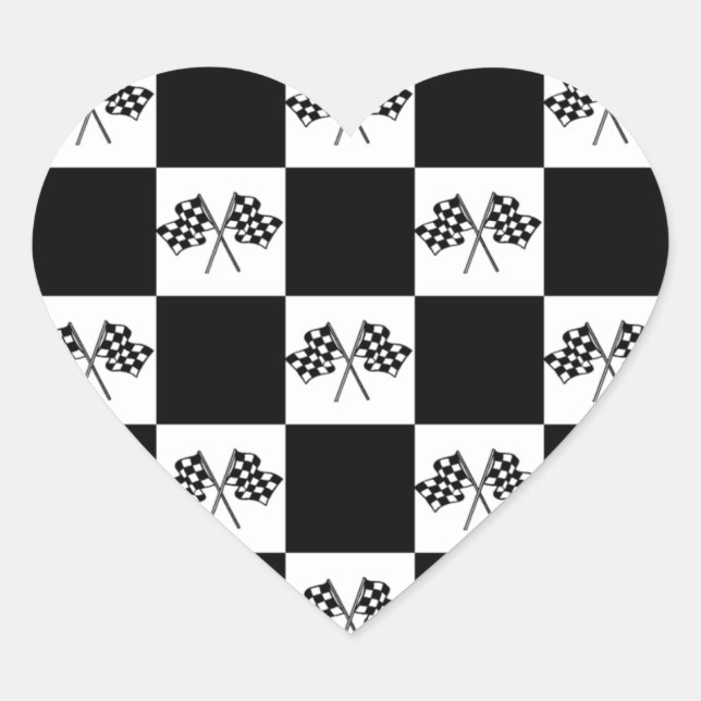 Sticker Love Auto voiture Racing À damiers drapeau (Devant)