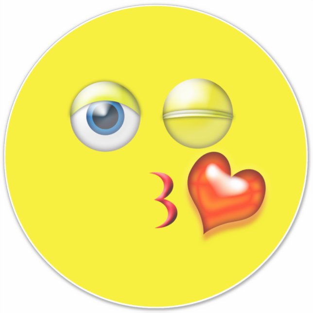Sticker Love Blue Kiss Emoji (Devant)