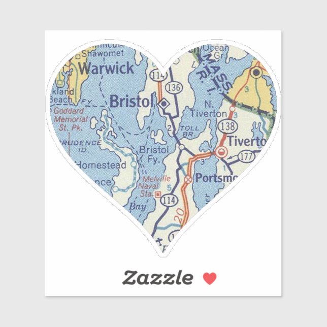 Sticker Love Bristol RI (Feuille)