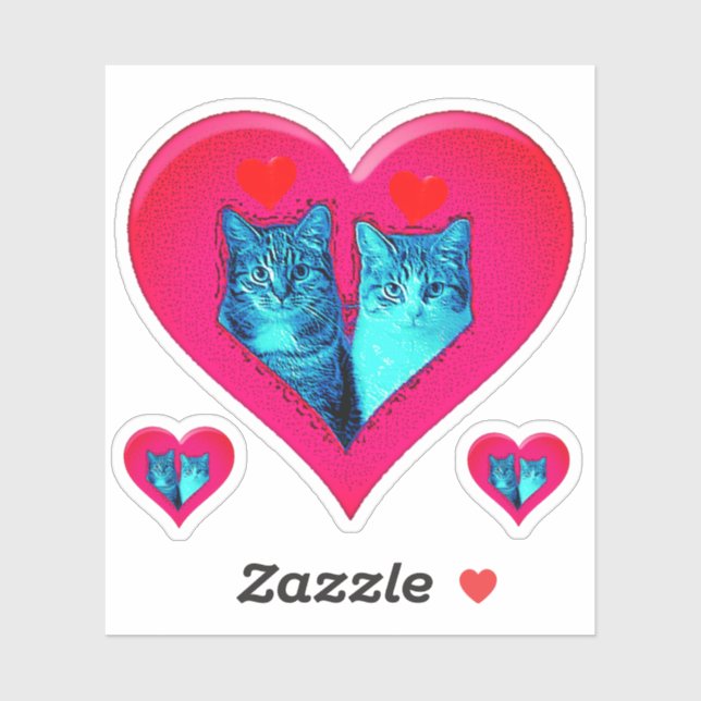 STICKER LOVE CATS (Feuille)
