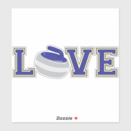 Sticker Love Curling Varsity Lettres Sport amusant