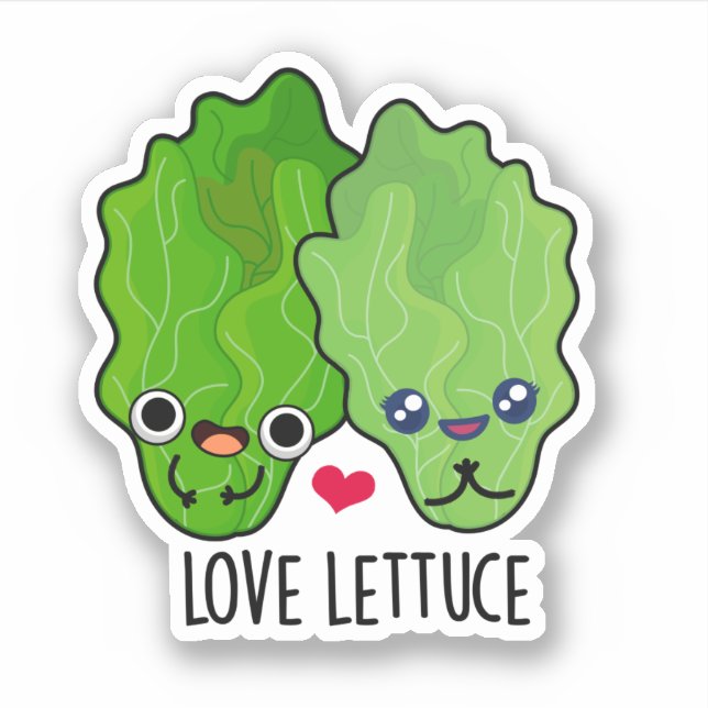 Sticker Love Lettuce Funny Veggie Pun (Devant)