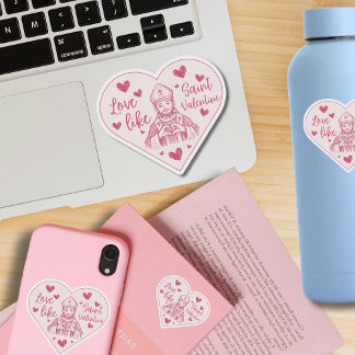 Sticker Love Like St Valentine Heart Doodle Drawing